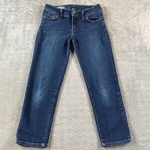 Red Engine VIPER Jeans Womens Size 28 Dark Wash Capri Denim Double Button